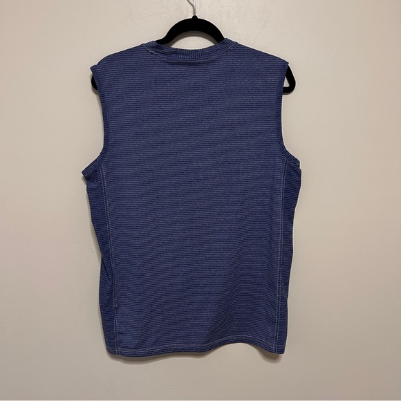 Prana Tank Top Mens Size Medium Blue/White Performance Summer Running Athleisure - Picture 2 of 7